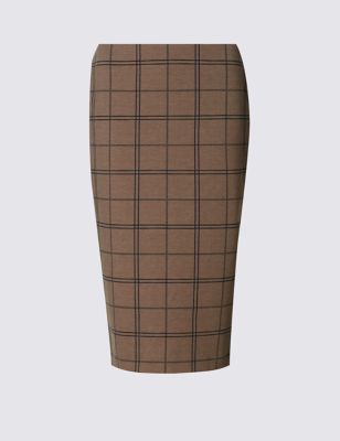 Checked Pencil Skirt